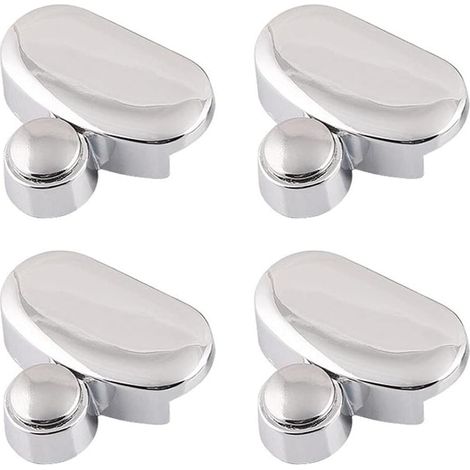 4 clips de fixation pour miroir, métal chromé, 41 x 37 mm, compatibles miroirs 3–5 mm (1/5)