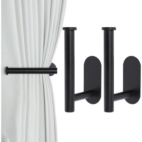 Juego de dos piezas de pinzas autoadhesivas para cortinas sin necesidad de taladrar - pinzas universales para cortinas (1/5)
