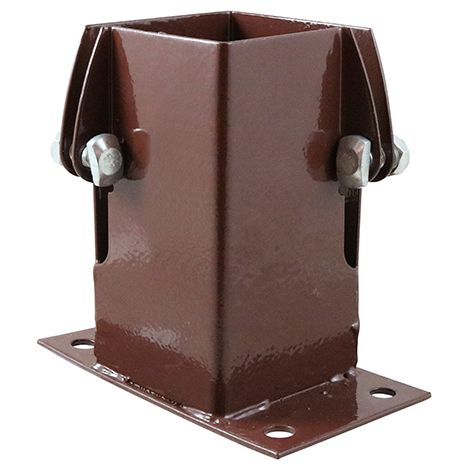 TIMCO Flush Fit Bolt Down Post Support Shoe Bolt Secure Oxide Red - 75mm