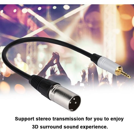 Câble Adaptateur Audio 3.5mm Mâle vers XLR Mâle pour Transmission Stéréo (1/5)