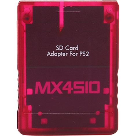 MX4SIO Adaptateur Carte Mémoire SIO2SD Fait Main pour PS2, Lecteur de Cartes Mémoire Stable Transparent Rouge (1/5)