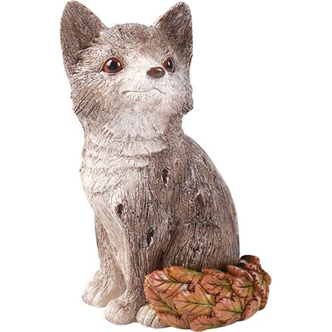 Statue De Renard en Résine pour Jardin, Décoration Extérieure Résistante Aux Intempéries, Ornement Décoratif pour Patio, Sculpture Animalière Solide Et Étanche, (1/5)