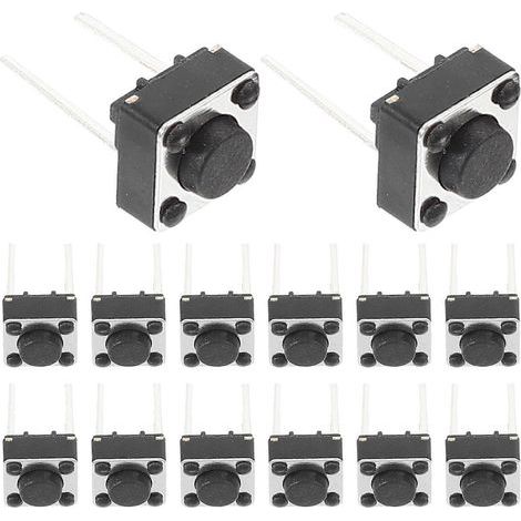 Lot de 100 interrupteurs tactiles momentanés à bouton-poussoir pour plaques d'essai et circuits imprimés.-0.70X0.60X0.60CM-Black (1/4)