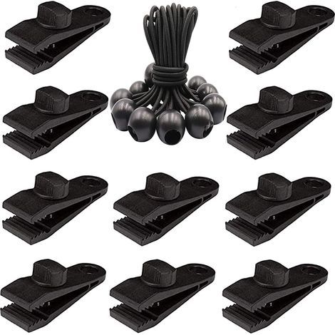 Planenklemmen – Rändelschraubenverriegelung – 21,6 cm Kugelgelenk-Gummispanner – Für Markisen, Pergolen, Zelte, Camping, Schwimmbäder – 20 Stück (1/5)