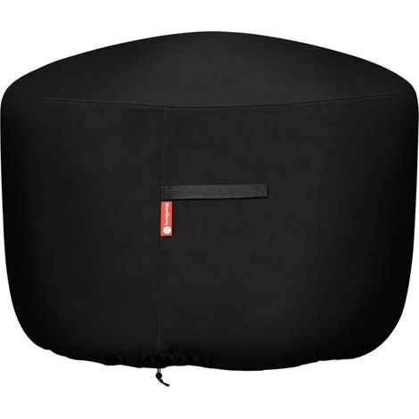 Housse de protection pour foyer à gaz rond – Polyester 600D renforcé avec revêtement PVC, imperméable et résistant aux intempéries, noir, Ø86,4–91,4 cm (1/4)