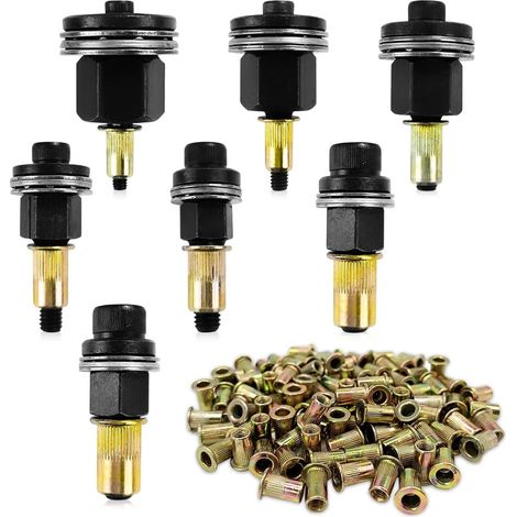 Ensemble de 77 pièces Écrous à tête de Rivet à Main, Convient au Kit de Tête de Rivet à Main M3 M4 M5 M6 M8 M10 M12