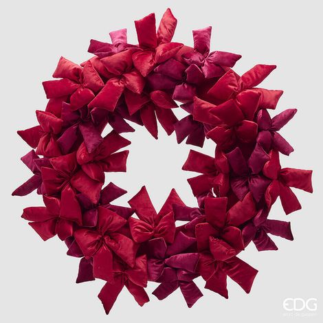 EDG Enzo De Gasperi Corona Natalizia con Fiocchi Ø80 cm Rossa – Decorazione di Natale (1/3)