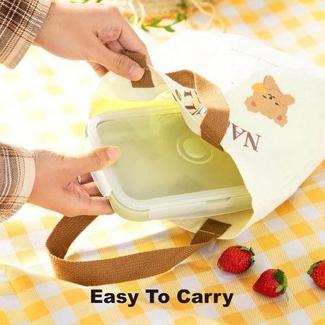Faltbare Lunchbox Lunchboxen Lunchbox für Erwachsene Auslaufsichere Silikon-Bentobox Faltbare Lunchbox 1200 ml 2er-Pack für Camping Picknick Büro (1/4)