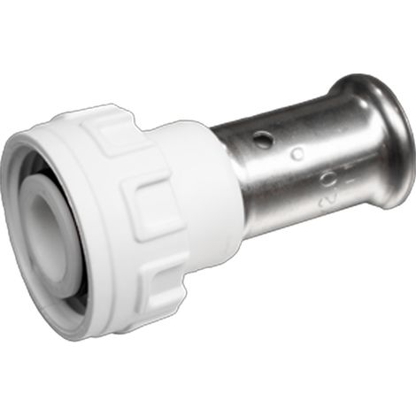 Raccord multicouche PVDF blanc à sertir à raccordement Eurocône Ø20x2,0 - 3/4EK - Henco