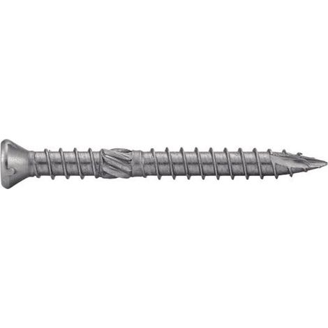 200 Vis pour Terrasse Tête Fraisée Réduite Six Lobes Double Filet 5 x 60 mm - Inox A4 - D-Work