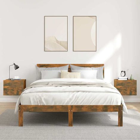 vidaXL Bedside Cabinets 2 pcs Smoked Oak 40x30x30 cm Engineered Wood (1/5)