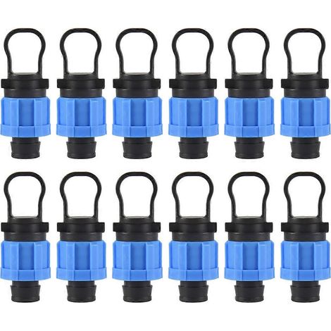 Lot de 12 bouchons d'extrémité universels pour tuyaux d'irrigation goutte à goutte, 1/2 pouce, compatibles avec les tuyaux de 16 à 17 pouces. (1/5)