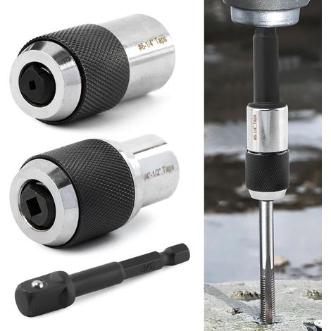 Jeu de 2 douilles de robinet avec 1 adaptateur de douille de 0,95 cm, outil d'extraction de robinet réglable, pour robinets, alésoirs et extracteurs de vis