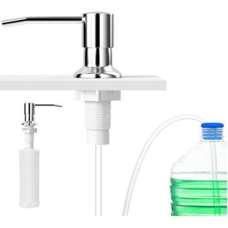Distributeur Savon Cuisine, Distributeurs de Savon et Lotion, Encastrable Pompe de Liquide, Ensemble Complet De Pousse 500ml Mousse, Inoxydable Soap Dispenser for Kitchen Sink (1/5)