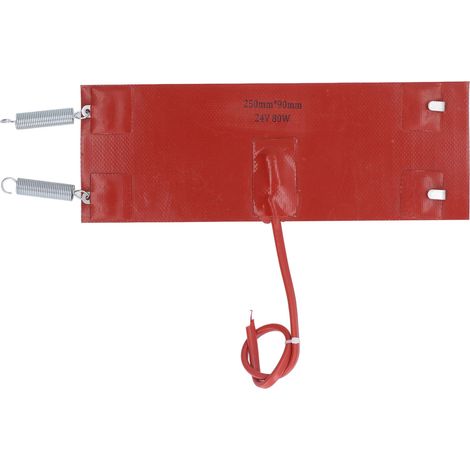 Eosnow Silikonheizkissen Effiziente wasserdichte Isolationsheizung für Automaschinenausrüstung 80W 250 mm x 90 mm DC24V