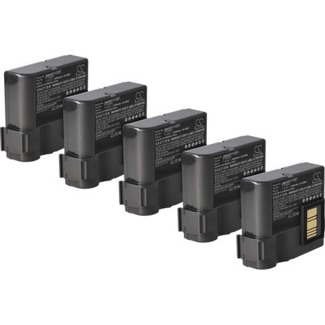 vhbw 5x Battery Replacement for Zebra BTRY-MPP-68MA1-01, P1040687 for Printer Copier Scanner Label Maker (5200 mAh, 7.4 V, Li-Ion) (1/4)