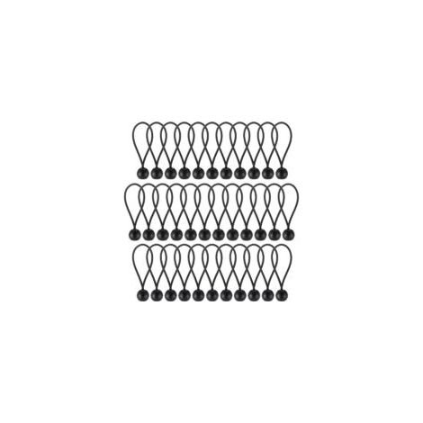 35 boules élastiques noires (20) Corde élastique pour bâche, crochet élastique portable et durable pour bannières, bâches, tonnelles, tentes, idéal pour le camping et la navigation de plaisance (1/4)