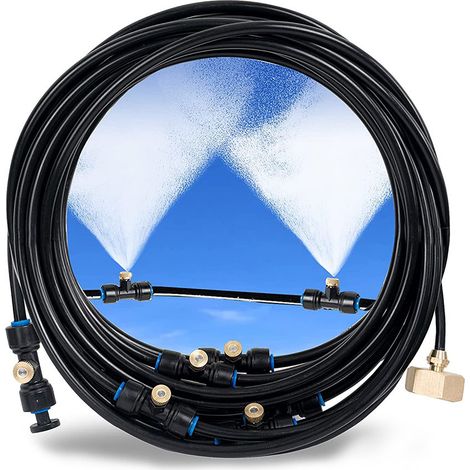 Système d'irrigation par pulvérisation, Kit d'irrigation micro-goutte pour trampoline de serre de terrasse, arrosage de jardin (buse 9M11) (1/5)