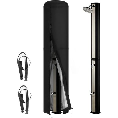 Schutzhülle für Solardusche, Wasserdicht Winddicht Gartendusche Abdeckung für Garten 420D Außendusche Solar Dusche Schutzhülle mit UV-Beschichtung -Schwarz (230x67cm) (1/5)