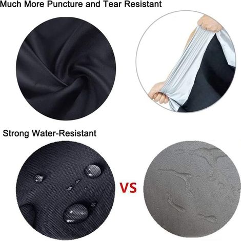 Funda impermeable para bicicleta, tejido Oxford 210T, funda de alta calidad y resistente al agua para garaje de bicicletas, 200 x 110 x 70 cm, funda protectora para bicicleta con bolsa (negra). (1/2)