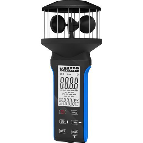 Anémomètre Numérique Portatif, 4 coupes 360° Wind Speed Meter, ±5% de Haute Précision Anémomètre avec Temp (℃/℉), MAX/AVG pour Tir, Voile, Surf, Drone, AI-5000G (1/5)
