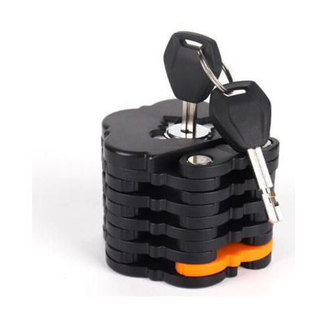 Antivol Velo Antivol Pliable pour Vélo, Haut Niveau de Sécurité, 83cm, Avec Support et 2 Clés, Serrure E Scooter pour Electrique Moto Bicycle Vélo Montagn, VTT, Vélo de Route, BMX/VTT (Noir)