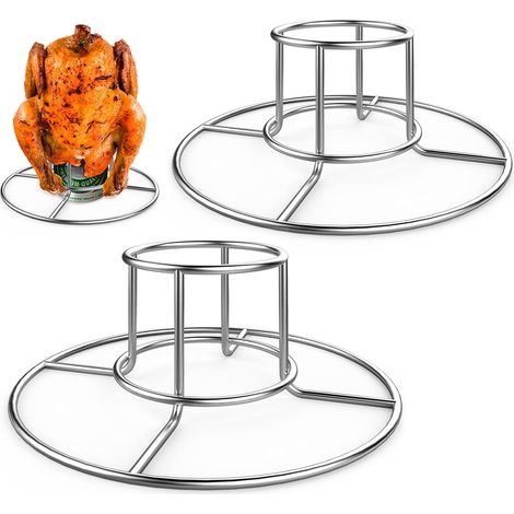 Support à poulet en canette de bière, support à poulet en acier inoxydable pour fumoir et barbecue (1/5)