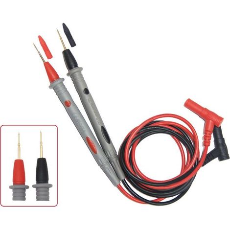 Sonde Multimètre 10A 1000V avec Câble Silicone – Test de Circuit Précis, Pince de Test Durable avec Aiguille de Précision, 108 cm (1/4)