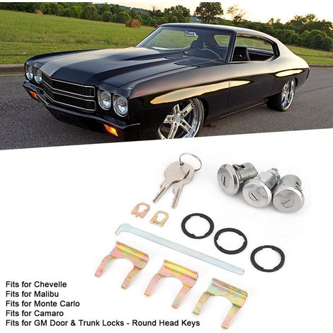 Kit de serrures Cutlass pour porte et coffre, clé de remplacement 654394765282, compatible avec Chevelle (1/5)