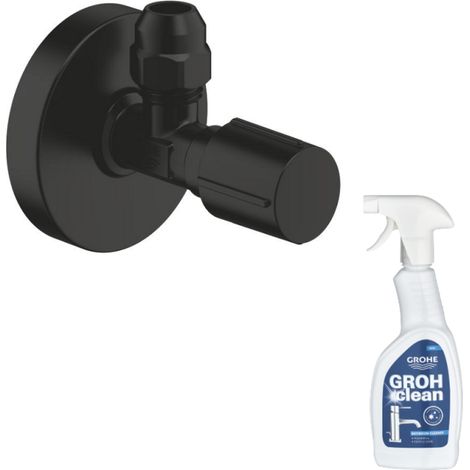 Válvula de cierre GROHE negro mate + limpiador GrohClean