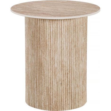 Habitat Et Jardin – Table d'appoint ronde en céramique marron – Dimensions 50 x 50 x 55 cm – Supporte jusqu'à 30 kg – Design élégant et intemporel (1/4)