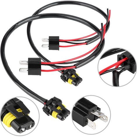 2 connecteurs H4 vers ampoules 9006, faisceau adaptateur de conversion pour phare et antibrouillard (1/5)