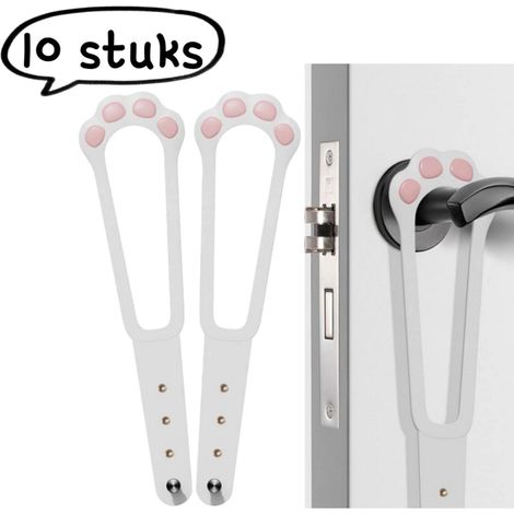 Lot de 10 butées de porte avec ouvertures d aération pour enclos et espaces réservés aux chats blanc (1/5)