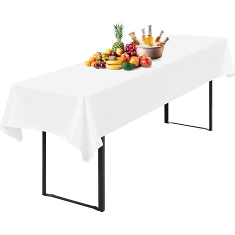 Tischdecke Bierzeltgarnitur 100x250cm wasserdicht, pflegeleicht, weiß