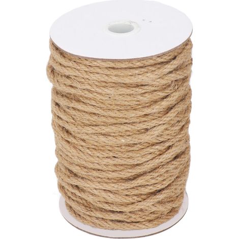 1 Rouleau Corde Chanvre Tressée 6mm 4 Torons pour Bricolage Décoration Maison 50 Mètres (1/5)