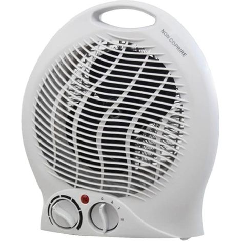 Termoventilatore da bagno portatile con 2 livelli di potenza (1000W a 2000W) e funzione caldo e freddo 23x13x27cm - BIANCO (1/5)