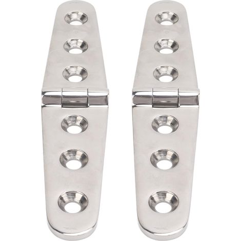 Par de bisagras de correa marinas de acero inoxidable 316 de alta resistencia con orificios para embarcaciones (3 orificios: 152 x 30 mm / 5,98 x 1,18 pulgadas)