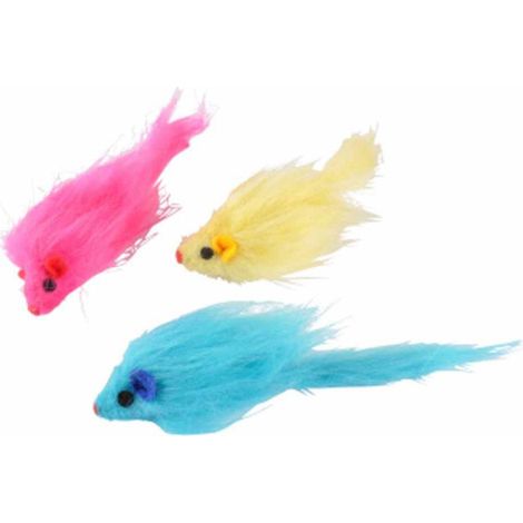 Lot de 3 Jouets pour Chat "Souris" 6cm Multicolore (1/2)