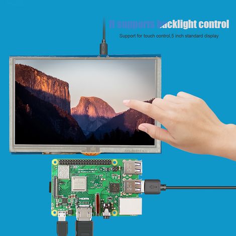 Écran tactile LCD 5 pouces HDMI pour Raspberry Pi 4/3 - Moniteur haute définition portable