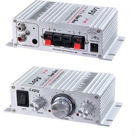 Mini amplificateur 12 V 20 W x 2, amplificateur audio pour voiture, système Hi-Fi stéréo, amplificateur de subwoofer LP-A6 (1/5)