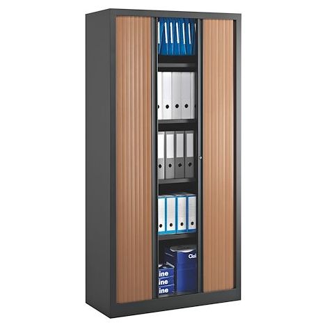 Armoires à rideaux Eco-conçue Décor Monobloc poirier H 198 x L 100