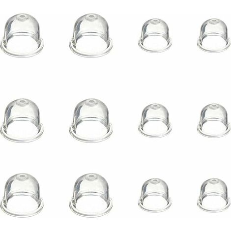 12 bombillas de cebado blancas de 19 mm y 22 mm para bomba, vaso de aceite transparente para carburador para cortacésped, cortasetos, motosierra de gasolina, bombilla de cebado de combustible para ven
