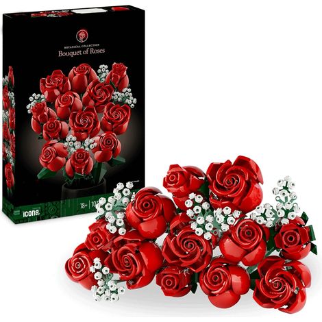 Collezione botanica Lego Icons Il bouquet di rose, fiori artificiali per la decorazione della stanza, regalo di compleanno per adulti amanti delle piante 10328