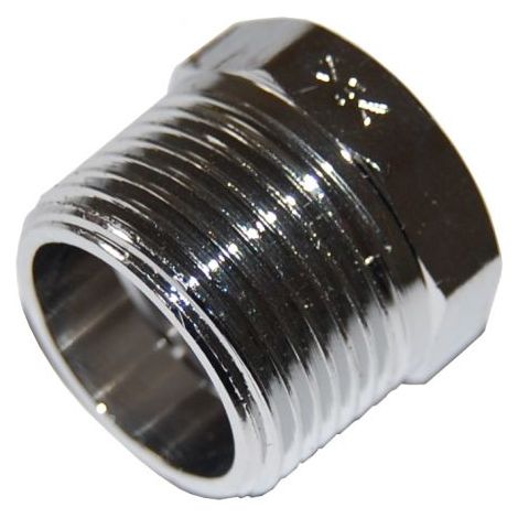 "RIDUZIONE MASCHIO/FEMMINA IN OTTONE CROMATO 3/4""""M x 1/2""""F"