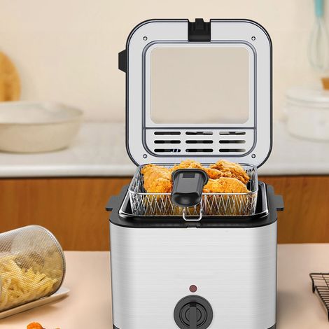 Friteuse électrique transfrontalière, petite friteuse électrique domestique/commerciale à économie de carburant, friteuse multifonctionnelle, norme européenne 220V/230V. (1/5)