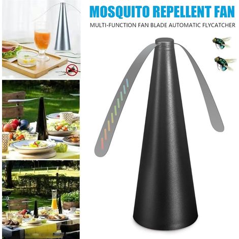 REPULSIF NUISIBLES POUR JARDIN 4 PCS - Ventilateur Anti-Mouches de Table Électrique