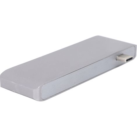 Adaptateur USB-C 5 en 1, lecteur de cartes mémoire, station d'accueil multiport USB 3.0 pour ordinateur portable OS X (gris) (1/5)