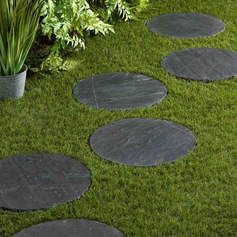 Pas Japonais Ardoise Naturelle - Rond 40 cm - Gris