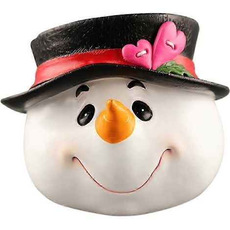 Figurine de bonhomme de neige de Noël Sculpture de tête de petit bonhomme de neige Statue de bonhomme de neige pour fête de Noël Décoration de Noël (1/4)