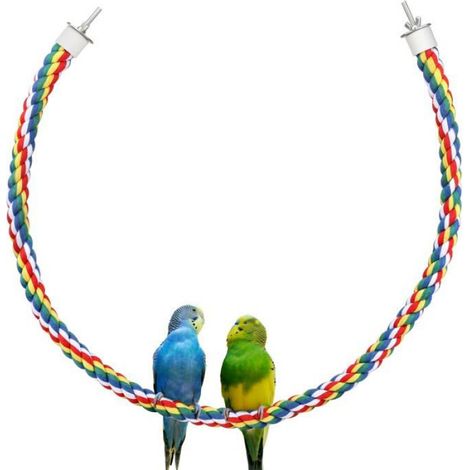 Perchoir Perroquet Corde 105cm Perruche Escalade Ficelle pour Calopsitte/Inséparables Petit Moyenne Oiseaux (1/5)